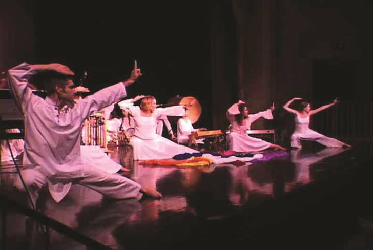 Chi dancers during the Tama-Do Academy Winter Soulstice Harmonizing Concert® with Sound Master Fabien Maman, Herbst Theatre, 2003.